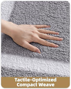 Color&Geometry Mini Gray Bathroom Rugs 24x16, Extra Soft Absorbent Microfiber - Image 5
