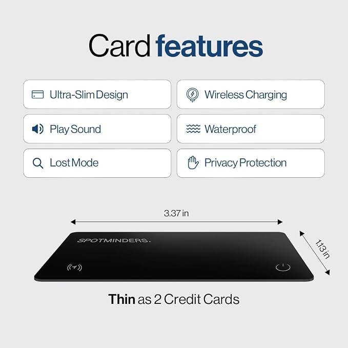 SPOTMINDERS Apple MFI Certified Wallet Tracking Card Black 4-Pack - Image 8