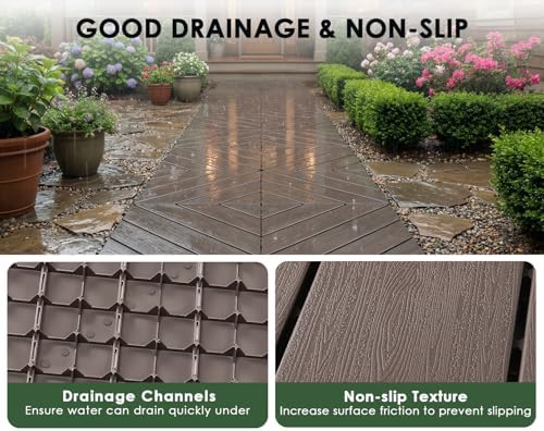 72 PCS Plastic Interlocking Deck Patio Tiles - Image 7