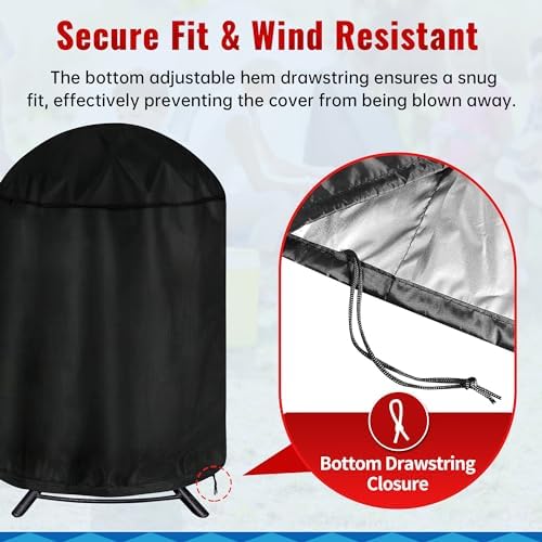 iCOVER Round Grill Cover, Waterproof Charcoal Kettle Grill Cover, UV Resistant - Image 4
