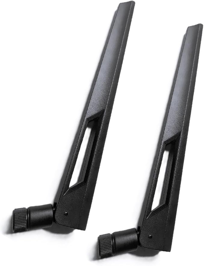 Tri-Band WiFi Antenna 10dBi High Gain 2.4GHz, 6GHz | Pair of Black/Black | by HighZer0Electronics