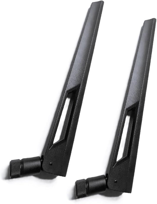 Tri-Band WiFi Antenna 10dBi High Gain 2.4GHz, 6GHz | Pair of Black/Black | by HighZer0Electronics