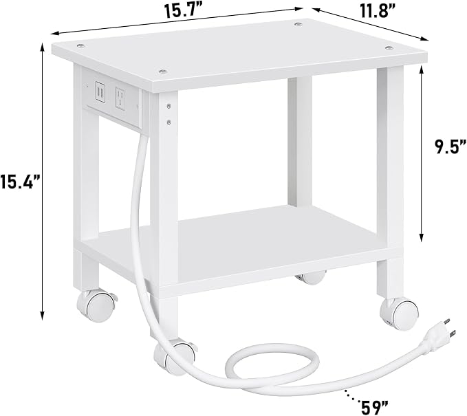 TUTOTAK 2 Tier Printer Stand, Rolling Printer Cart - Image 6