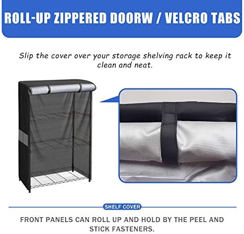 Wire Shelf Cover 36x18x72 Heavy Duty 600D Waterproof Dustproof Zipper - Image 5