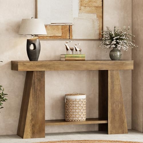 47.24" Farmhouse Entryway Console Table, Narrow Sofa Table Behind Couch - Image 3