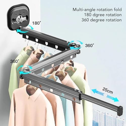 Yctze Wall Mounted Clothes Drying Rack, Retractable Laundry Drying Rack Space - Image 2