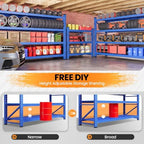 71.3” Wide Heavy Duty Metal Garage Shelving, Adjustable Storage Shelf - Image 4