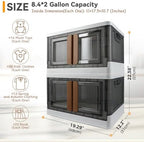 Storage Bin, Foldable Cabinet, 8.4 Gallon Capacity, 2 Packs, Collapsible Box - Image 2