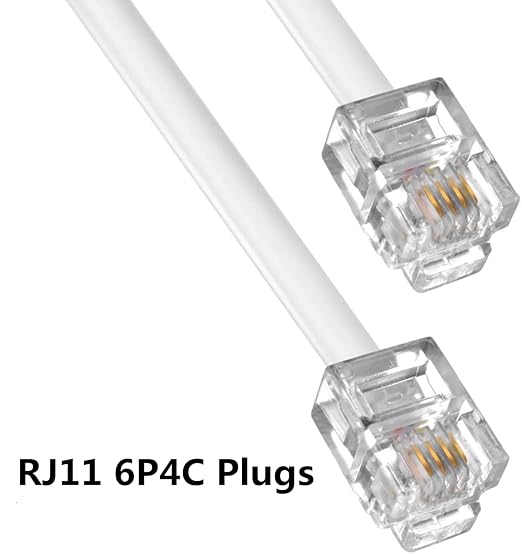 Phone Cord, 6P4C Black Phone Telephone Extension Cord Cable Line Wire RJ11 6P4C - Image 2