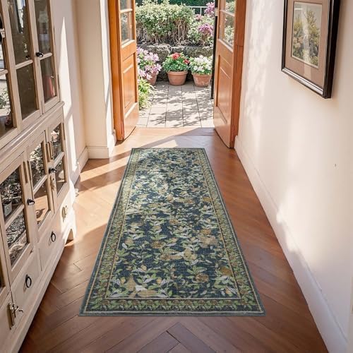 jinchan 2x5 Runner Rug Floral Vintage Washable Area Rug - Image 4