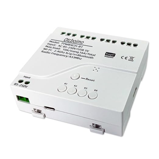 Smart WiFi Wireless Relay Switch Module, Tuya 4CH AC 85-250V/ USB 5V Smart Life by Otcboimo
