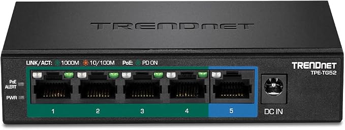 TRENDnet 5-Port Gigabit PoE+ Switch, 32W PoE Power Budget, 10Gbps Switching - Image 2