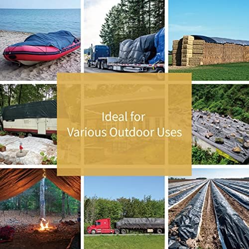GUARD SHIELD Tarps Heavy Duty Waterproof 12x20 Feet Black Poly Tarp Cover - Image 6