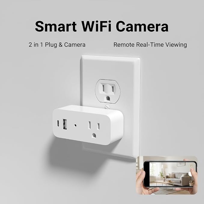 ULar Plug Security Camera, Mini 1080P FHD WiFi Cam - Image 2