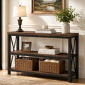 BON AUGURE 47” Narrow Console Table, 3 Tier Sofa Table Behind Couch by BONAUGURE