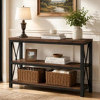 BON AUGURE 47” Narrow Console Table, 3 Tier Sofa Table Behind Couch by BONAUGURE