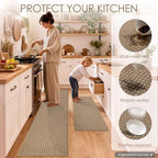 hicorfe Waffle Kitchen Runner Rugs Set of 3, Non Slip Kitchen Mats - Image 6
