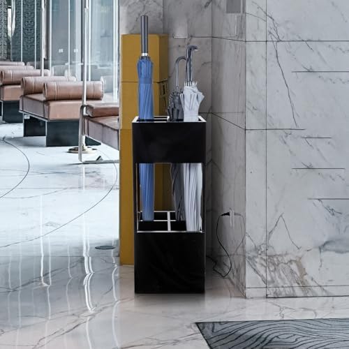 MyGift Premium Hotel Series Opaque Black Acrylic Freestanding Umbrella Holder - Image 4