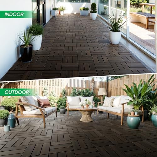 IDZO Interlocking Acacia Deck Tiles 9.6 SQFT - Image 7