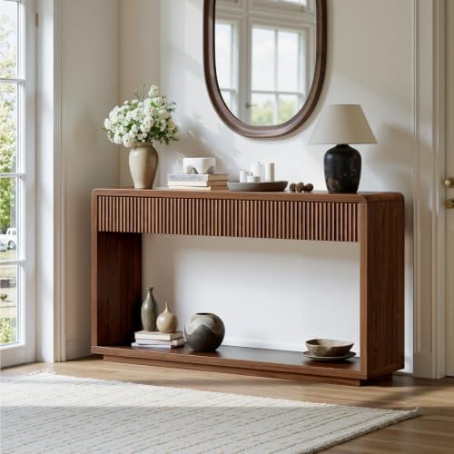 Evermagin 59'' Walnut Console Table by Evermagin