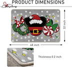 Christmas Santa Grey Decorative Front Door Mat, Xmas Wreath - Image 3