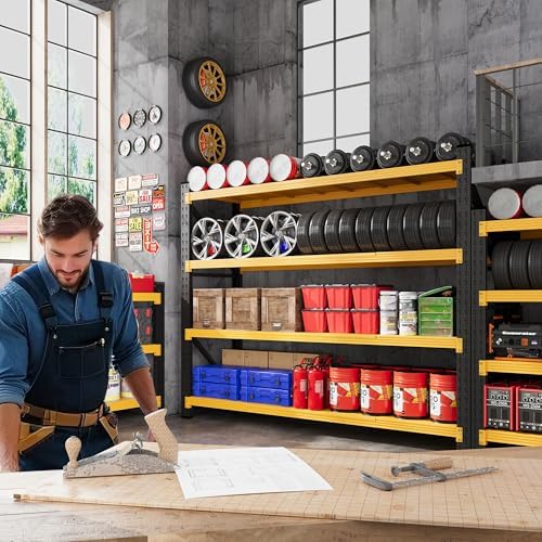 79” Wide Heavy Duty Metal Garage Shelving, Adjustable Storage Shelf - Image 3