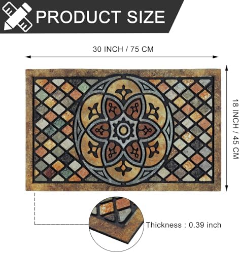 CHICHIC Welcome Door Mat 18 x 30 Inch Front Doormat Outdoors - Image 3