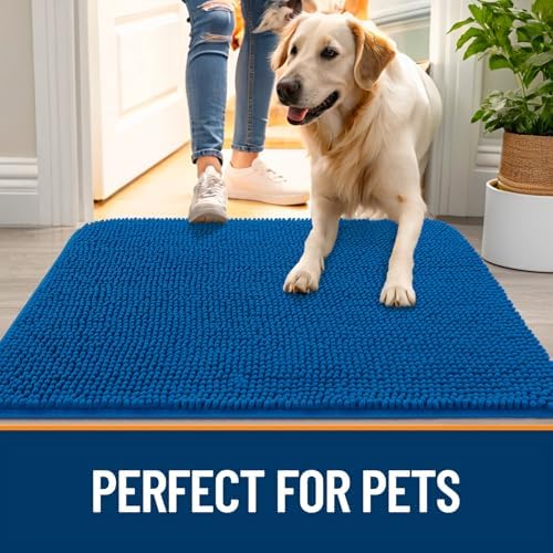 OLANLY Dog Door Mat for Muddy Paws 54x24, Super Absorbent Chenille Mud Mat - Image 6