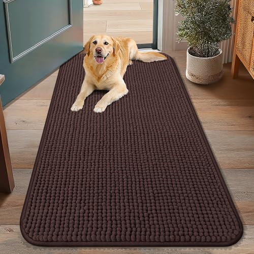 Smiry Dog Door Mat for Muddy Paws 48x30, Absorbent Low-Profile Doormats by Smiry