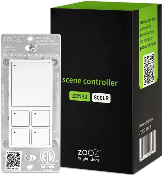 Zooz 800 Series Z-Wave Long Range Scene Controller ZEN32 800LR by ZOOZ