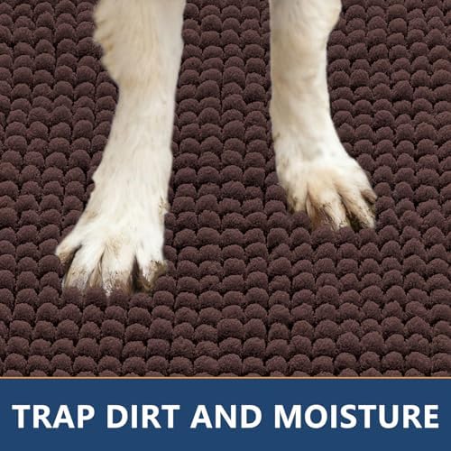 Smiry Dog Door Mat for Muddy Paws 48x30, Absorbent Low-Profile Doormats - Image 4