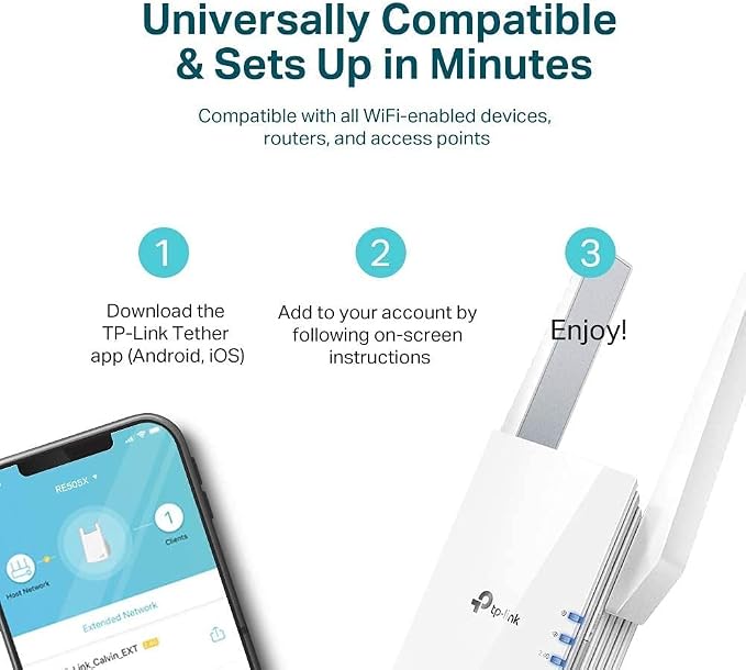 TP-Link AX1500 WiFi 6 Extender, Next-Gen Dual Band WiFi Booster, WiFi Repeater - Image 8