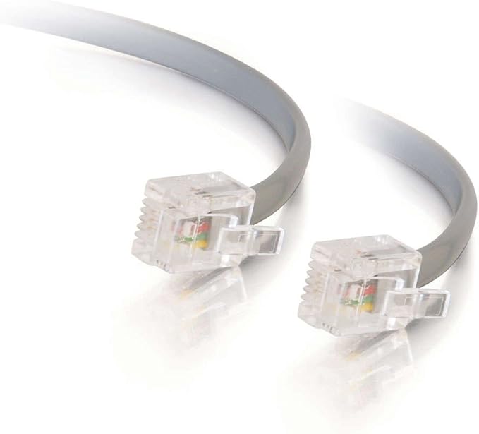 C2G RJ11 Modem Cable, Ethernet Network Cable, 7 Foot DSL Cable, C2G 02970 by CablesToGo