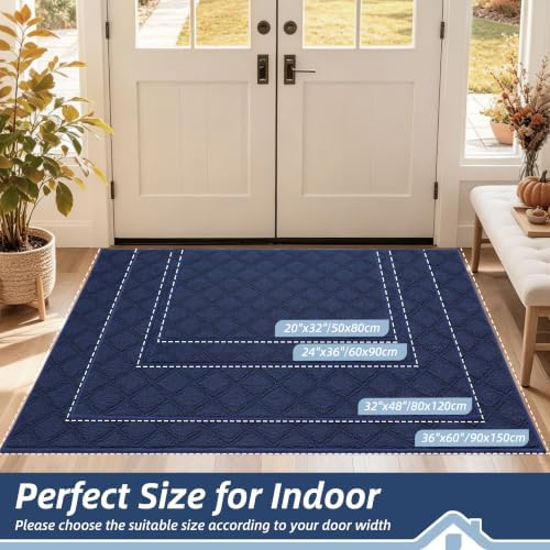 BEQHAUSE Dirt Trapper Door Mat 20" x 32" Non-Slip Washable - Image 2
