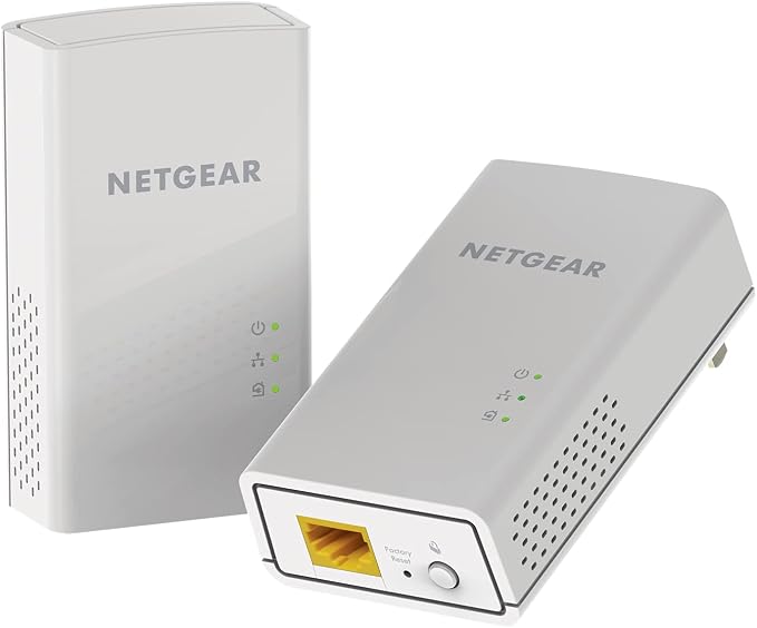 NETGEAR Powerline Adapter Kit, 1000 Mbps Wall-Plug, 1 Gigabit Ethernet Ports by NETGEAR