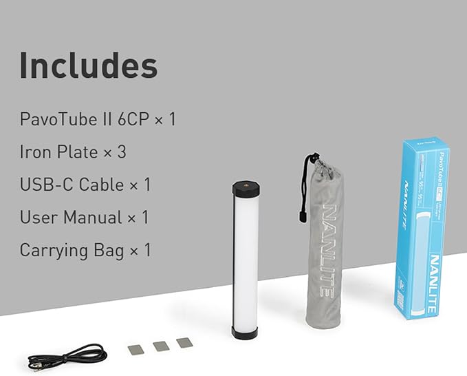 NANLITE PavoTube II 6CP LED RGB Tube: 2400K-12000K Broader Color Temperature - Image 7