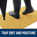 OLANLY Dog Door Mat for Muddy Paws 34x21, Super Absorbent Chenille Mud Mat - Image 2