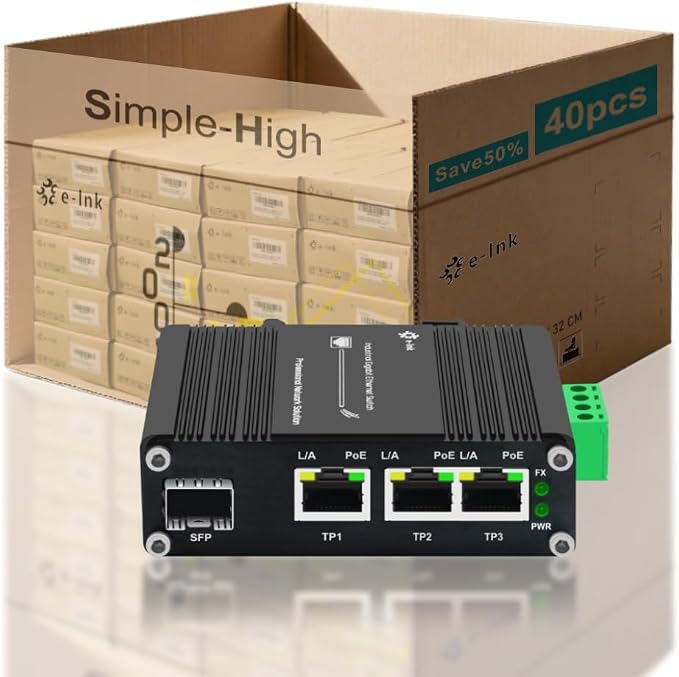 40PCS Throncom Industrial Gigabit 3 Ports PoE Ethernet Fiber Switch Sold by Case by WelcometotheThroncom