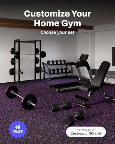 AIRHOP 0.56in Thick 192 Sq Ft Exercise Equipment Mats, 48 Tiles Upgraded Rubber - Image 4