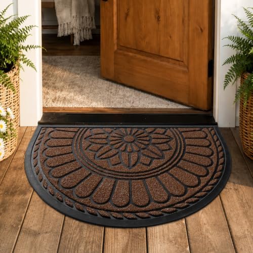 Mibao Half Round Door Mat, Non-Slip Welcome Entrance Way Mat, Durable Rubber - Image 6