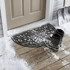 Kempf Rubber Scroll Doormat Half Moon Mat, Indoor Outdoor Entrance Mat by Kempf