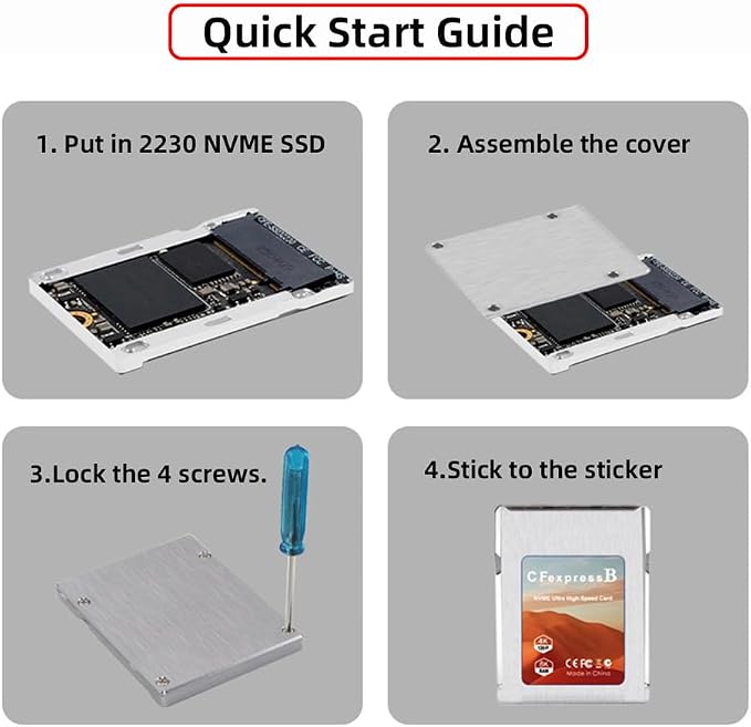 Type-B CFexpress to NVME 2230 Memory Card Kit Case CFE CFB NGFF M-Key Adapter - Image 2
