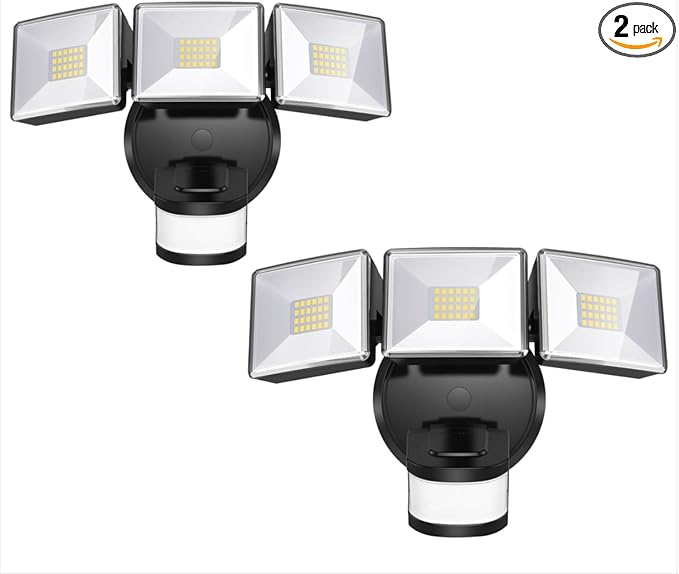 OREiN 2 Pack Motion Sensor Outdoor Flood Light, 30W 4500LM LED Security Light by OREiN