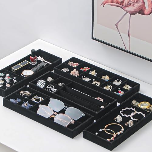 2Pcs Desk Drawer Storage Tray, Nightstand Organizer Tray, Necklace Bracelet - Image 5