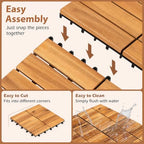Goplus 27-Pack Acacia Wood Interlocking Deck Tiles - Image 7