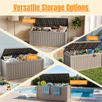 Outdoor Storage Box, 260 Gal Waterproof Resin Deck Box w/Support Rod - Image 4