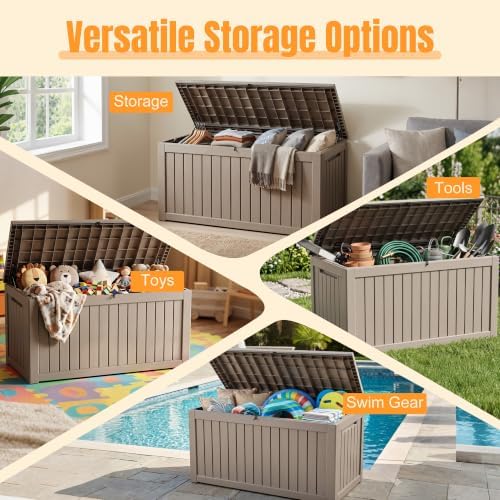 Outdoor Storage Box, 300 Gallon Waterproof Resin Deck Box - Image 5