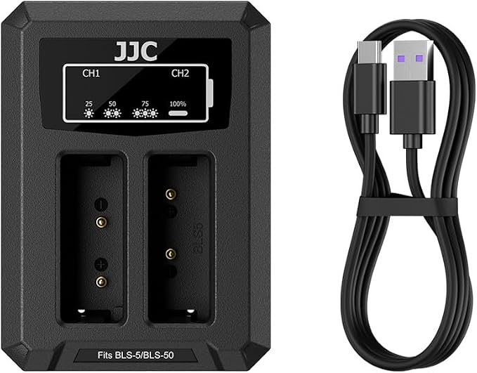 JJC BLS-5 BLS-50 Battery Charger USB Dual Slot by JJC