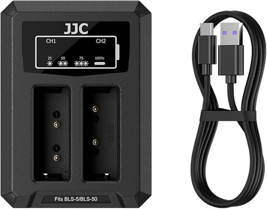 JJC BLS-5 BLS-50 Battery Charger USB Dual Slot by JJC