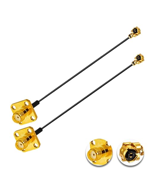 2PCS U.F.L1 to SMA Cable U.F.L1 to SMA Female Flange Panel Mount 1.13mm by POBADY